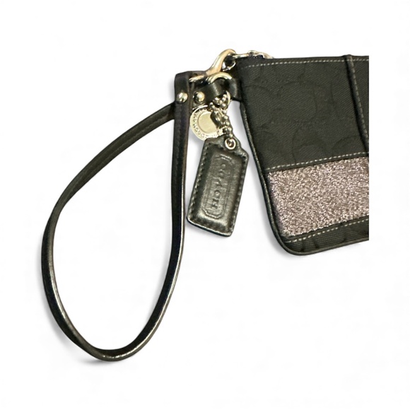 Coach Legacy 65th Anniversary Black Signature Canvas Striped Zipper Wristlet - Picture 3 of 7